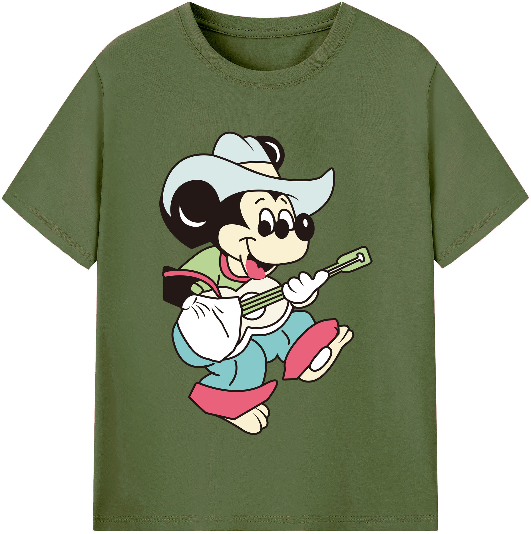 （画像用） ミッキーマウス Mickey Mouse 綿100％半袖Tシャツ（フロントプリント）